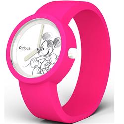 Image of O'Clock Neon pink med Mickey Mouse ur